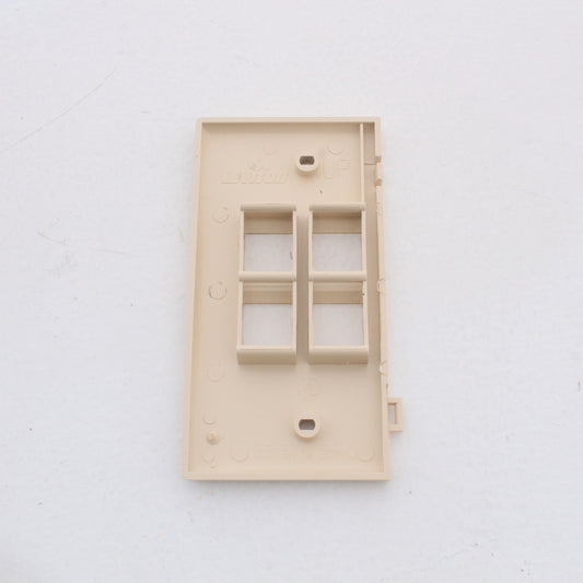 Leviton 40814-I Ivory 1-Gang Quickport 4-Port Data Section Nylon Wallplate Cover