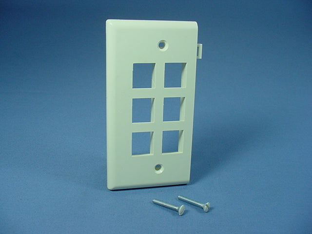 Leviton 40816-BA Almond 1-Gang Quickport 6-Port Sectional Nylon Wallplate Cover