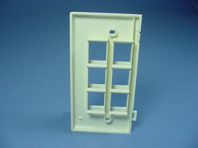 Leviton 40816-BA Almond 1-Gang Quickport 6-Port Sectional Nylon Wallplate Cover