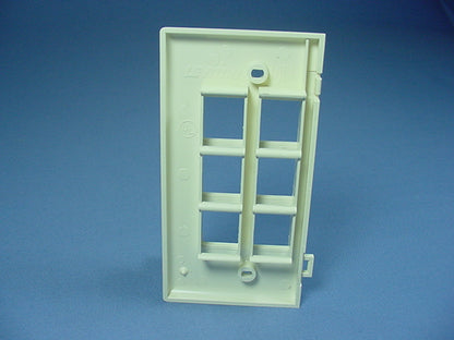 Leviton 40816-BA Almond 1-Gang Quickport 6-Port Sectional Nylon Wallplate Cover