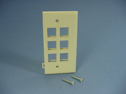 Leviton 40816-BI Ivory Quickport 6-Port Sectional Wallplate