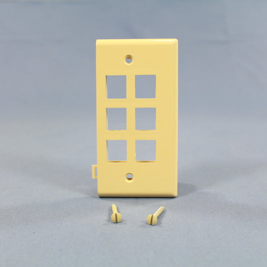 Leviton 40816-I 1-Gang Ivory Quickport Jack 6-Port End Sectional Wallplate Cover