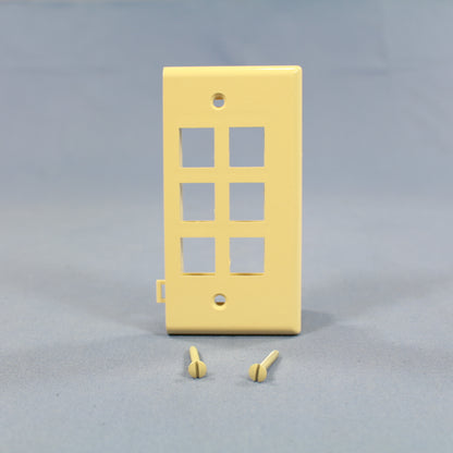 Leviton 40816-I Ivory 6-Port Quickport End Sectional Plastic Wallplates 30-pack