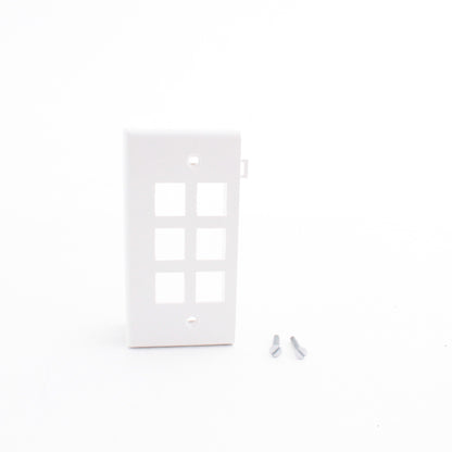 Leviton White 1-Gang Quickport 6-Port Sectional Flush Wallplate Cover 40816-W