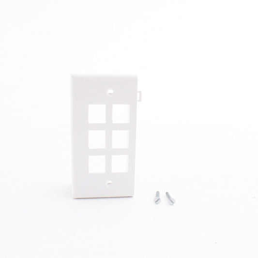 Leviton White 1-Gang Quickport 6-Port Sectional Flush Wallplate Cover 40816-W