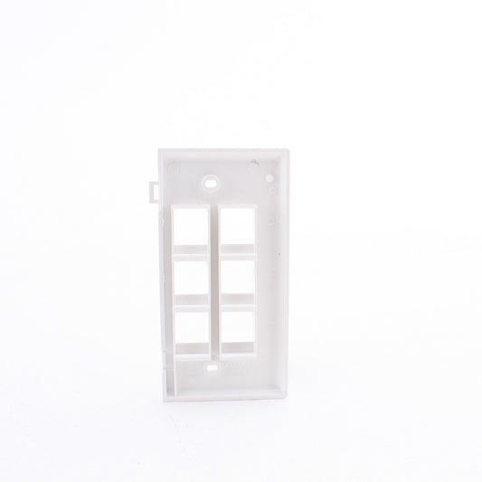 Leviton White 1-Gang Quickport 6-Port Sectional Flush Wallplate Cover 40816-W