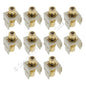 10 Leviton Almond Quickport Stereo RCA Jacks Gold White Stripe 40830-BAE