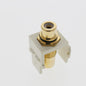 Single Leviton Almond Quickport Stereo RCA Jack Gold Black Stripe 40830-BAE