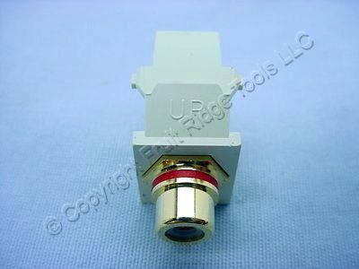 Leviton Quickport Gold RCA Jack Red/Almond 40830-BAR