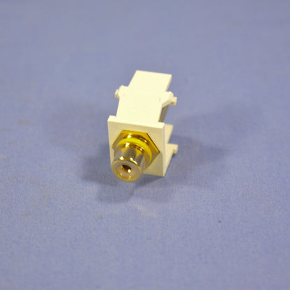 Leviton 40830-BAY Almond Quickport RCA Video Gold Jack w/ Yellow Stripe