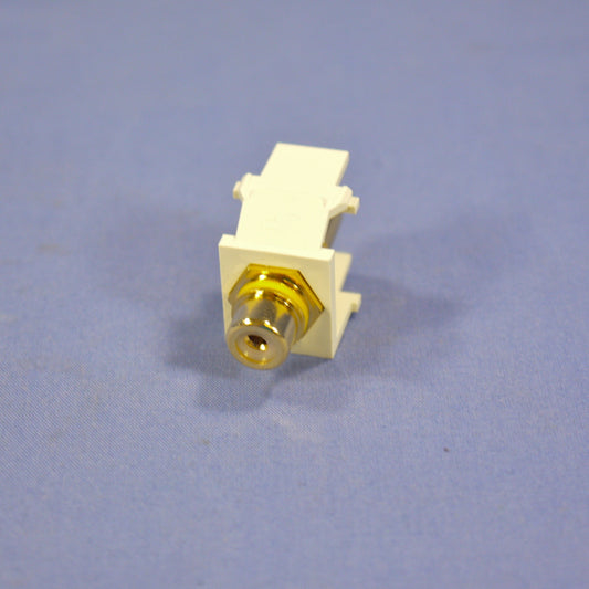 Leviton 40830-BAY Almond Quickport RCA Video Gold Jack w/ Yellow Stripe