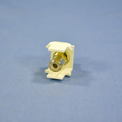 Leviton 40830-BAY Almond Quickport RCA Video Gold Jack w/ Yellow Stripe