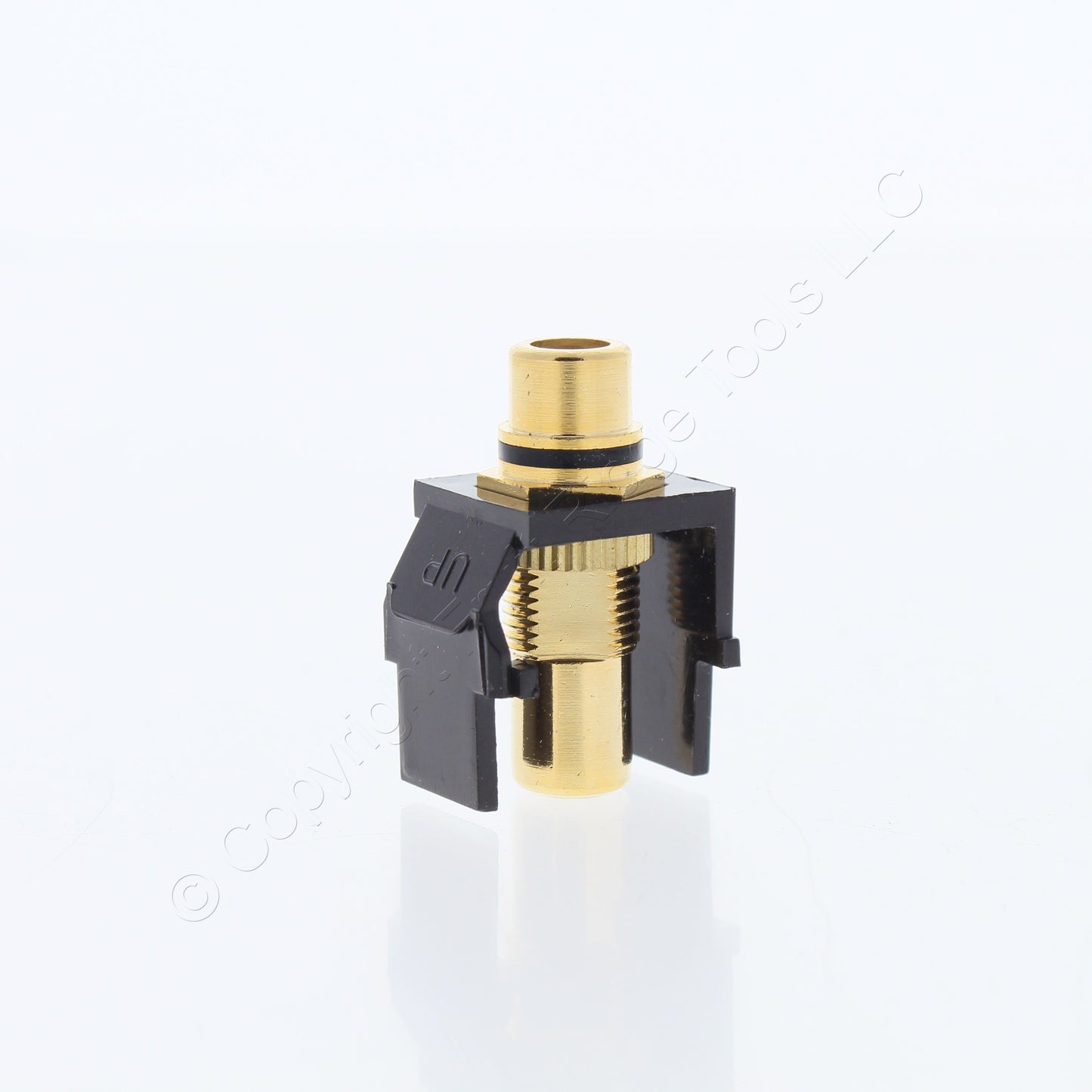 10 Leviton Brown Quickport Stereo RCA Jacks Gold Black Stripe 40830-BBE