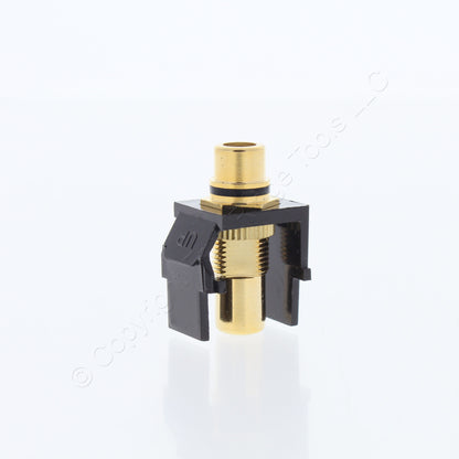 10 Leviton Brown Quickport Stereo RCA Jacks Gold Black Stripe 40830-BBE
