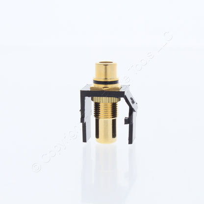 10 Leviton Brown Quickport Stereo RCA Jacks Gold Black Stripe 40830-BBE