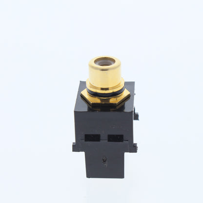 Single Leviton Brown Quickport Stereo RCA Jack Gold Black Stripe 40830-BBE