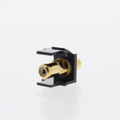 Single Leviton Brown Quickport Stereo RCA Jack Gold Black Stripe 40830-BBE