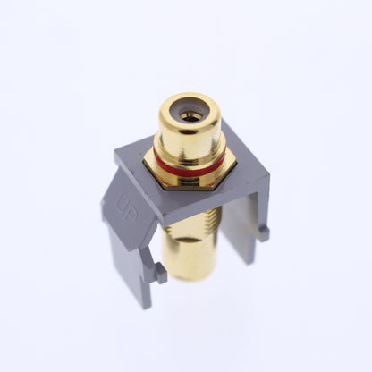 Leviton 40830-BGR Gray Quickport RCA Video Gold Jack w/ Red Stripe