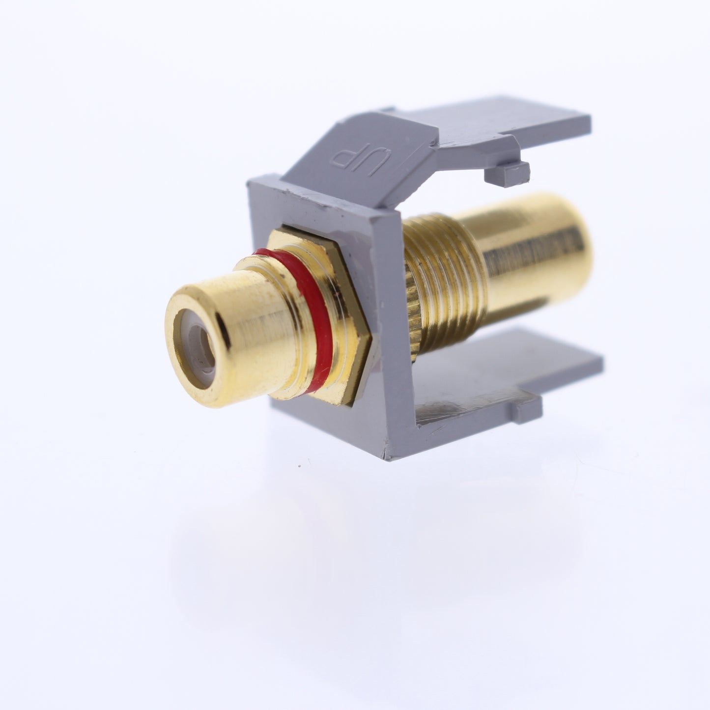 Leviton 40830-BGR Gray Quickport RCA Video Gold Jack w/ Red Stripe