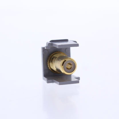 Leviton 40830-BGR Gray Quickport RCA Video Gold Jack w/ Red Stripe