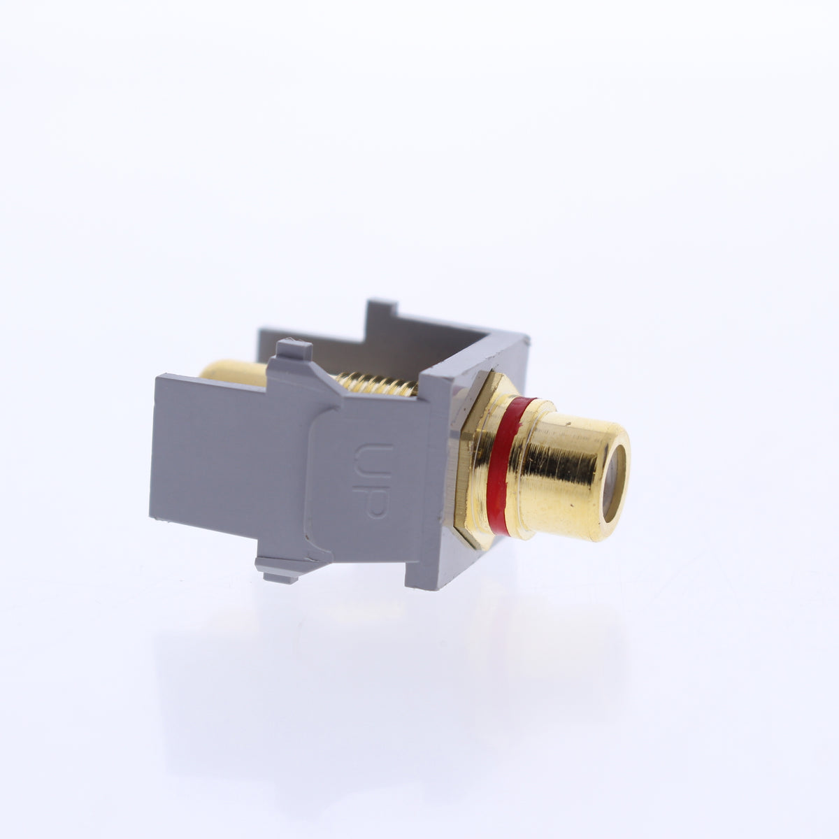 Leviton 40830-BGR Gray Quickport RCA Video Gold Jack w/ Red Stripe