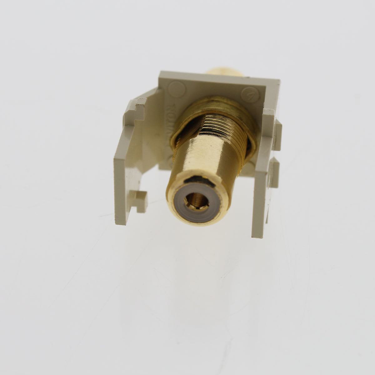 Leviton Ivory Quickport Stereo RCA Jack Gold Plated Black Stripe 40830-BIE