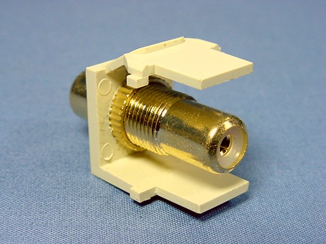 Leviton 40830-BIL Quickport RCA Video Gold Jack with Blue Stripe
