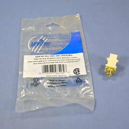 Leviton 40830-BIY Quickport RCA Video Gold Jack with Yellow Stripe