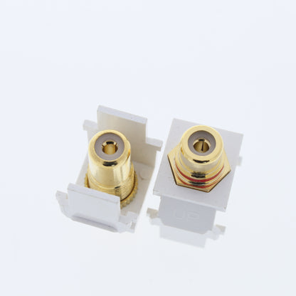 Leviton 40830-W White Quickport Stereo RCA Jacks Gold Black & Red Striped 5 Pair