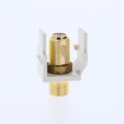 10 Leviton Almond Quickport Gold Coaxial Cable Connector Jack Coax 40831-A