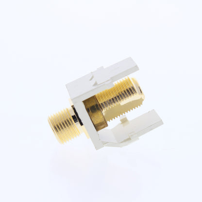 10 Leviton Almond Quickport Gold Coaxial Cable Connector Jack Coax 40831-A