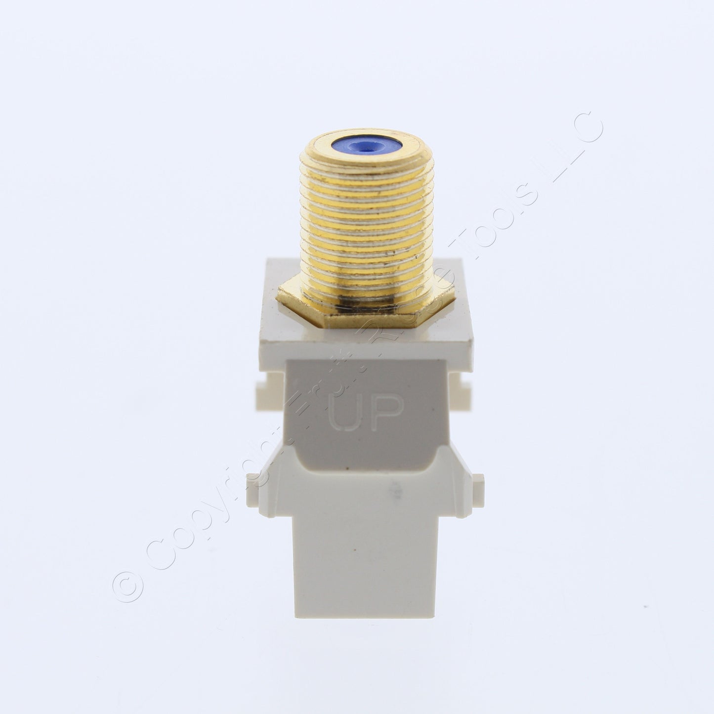 10pk Leviton Almond Blue Center Quickport Gold Coax Cable Connector Jack 40831-A