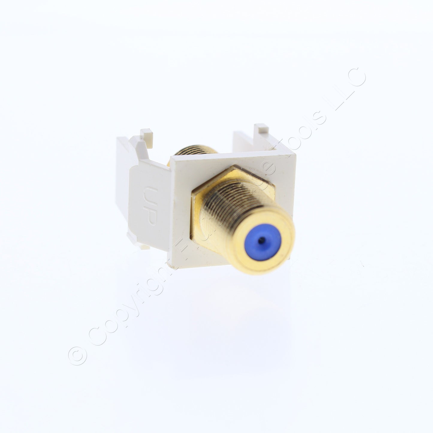 10pk Leviton Almond Blue Center Quickport Gold Coax Cable Connector Jack 40831-A