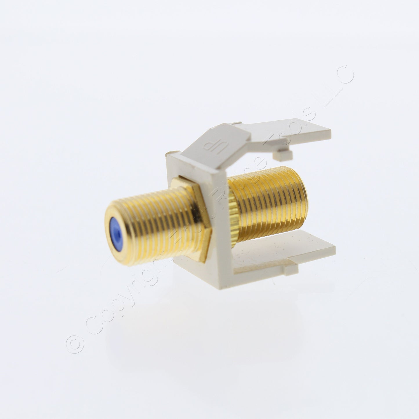 10pk Leviton Almond Blue Center Quickport Gold Coax Cable Connector Jack 40831-A