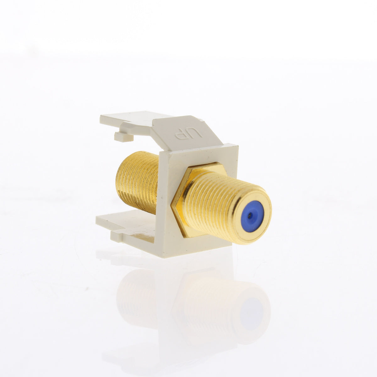 Leviton Almond Blue Center Quickport Gold Coaxial Cable Connector Jack 40831-A