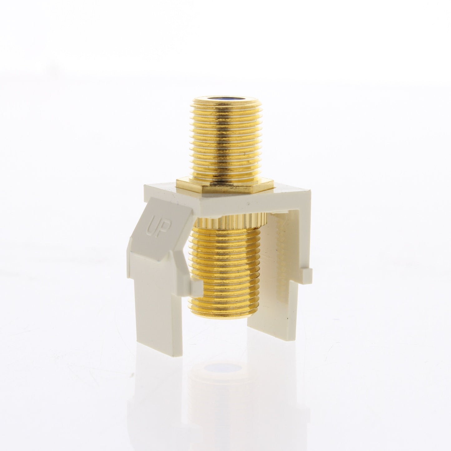 Leviton Almond Blue Center Quickport Gold Coaxial Cable Connector Jack 40831-A