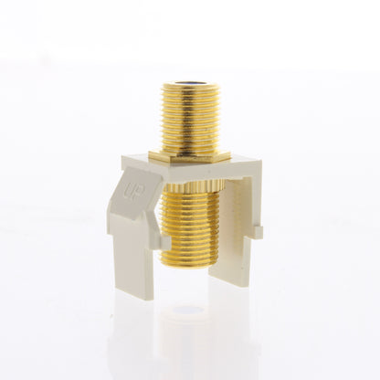 Leviton Almond Blue Center Quickport Gold Coaxial Cable Connector Jack 40831-A