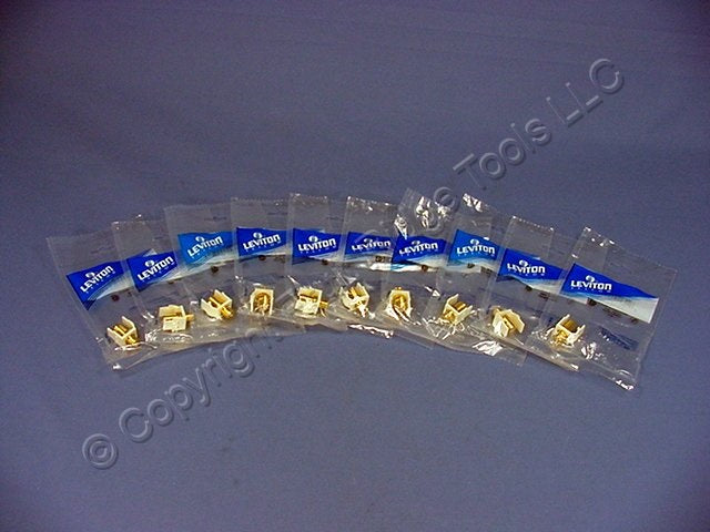 10 Leviton Almond Quickport Gold Coaxial Cable Connector Jacks Coax 40831-BA