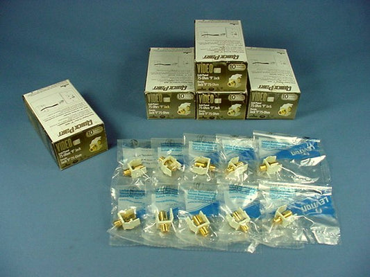 Leviton 40831-BA Almond Quickport Gold Coaxial F-Type Cable Connector Jack 50pcs