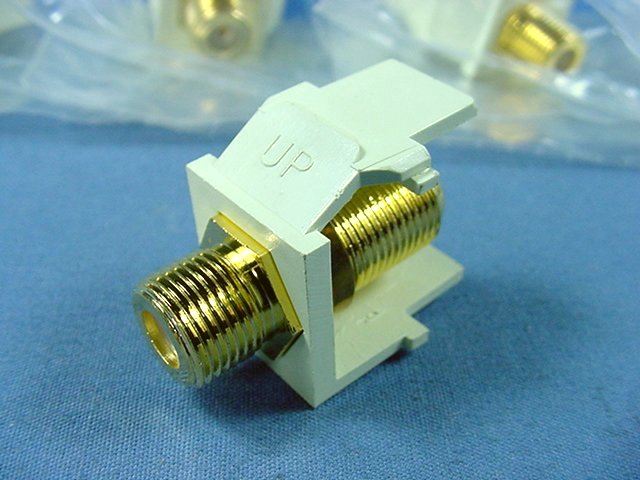 Leviton 40831-BA Almond Quickport Gold Coaxial F-Type Cable Connector Jack 50pcs