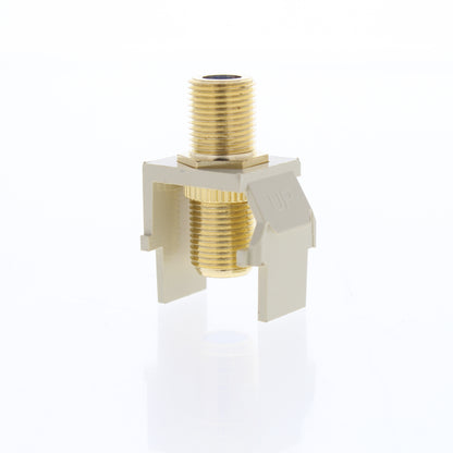 Leviton 40831-BI Ivory Quickport Gold Coaxial Cable Connector Jack Blue Center
