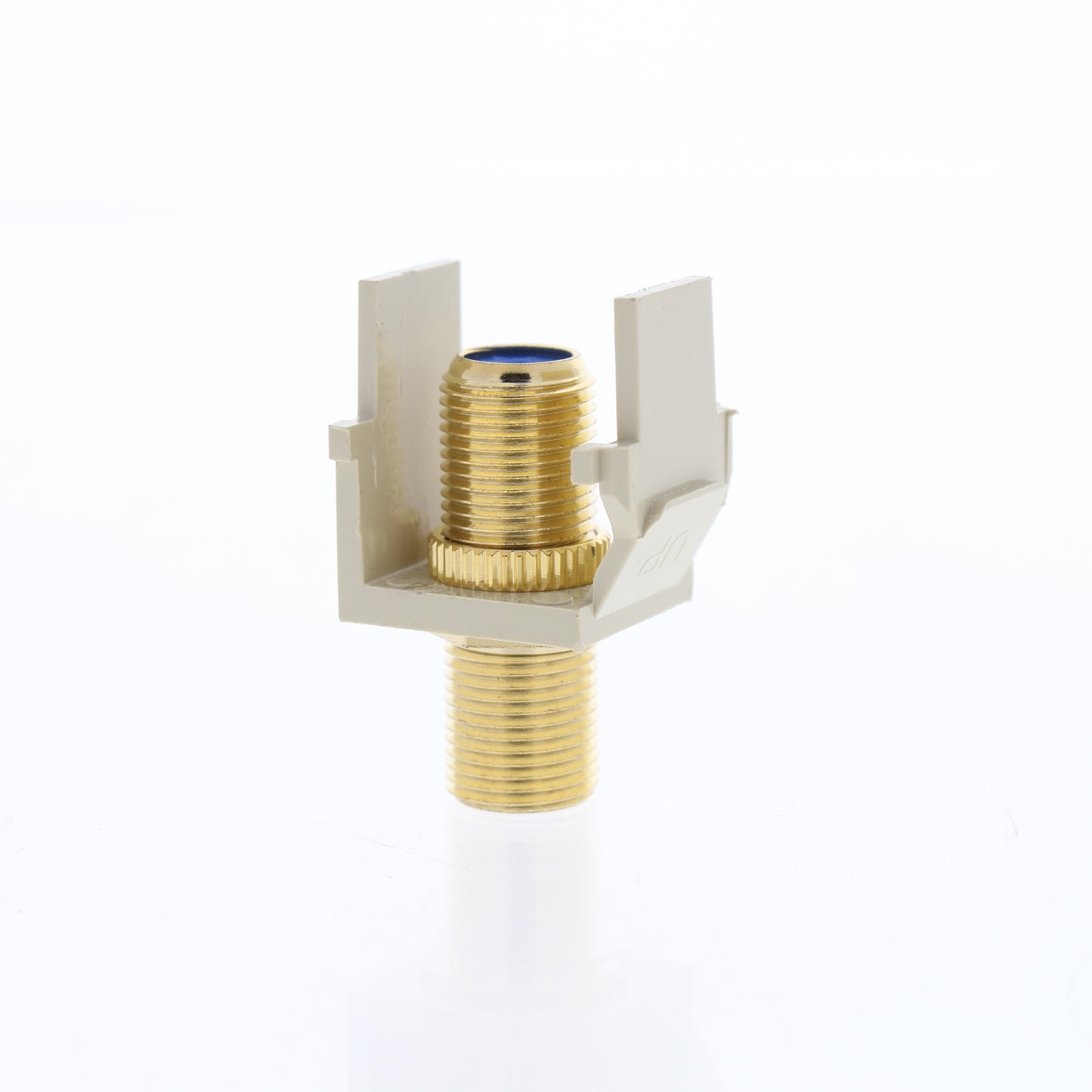 Leviton 40831-BI Ivory Quickport Gold Coaxial Cable Connector Jack Blue Center