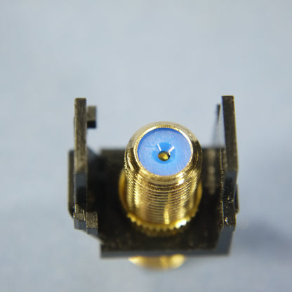 Leviton 40831-E Black Quickport Gold Coax Cable Connector Jack Coax Blue Center
