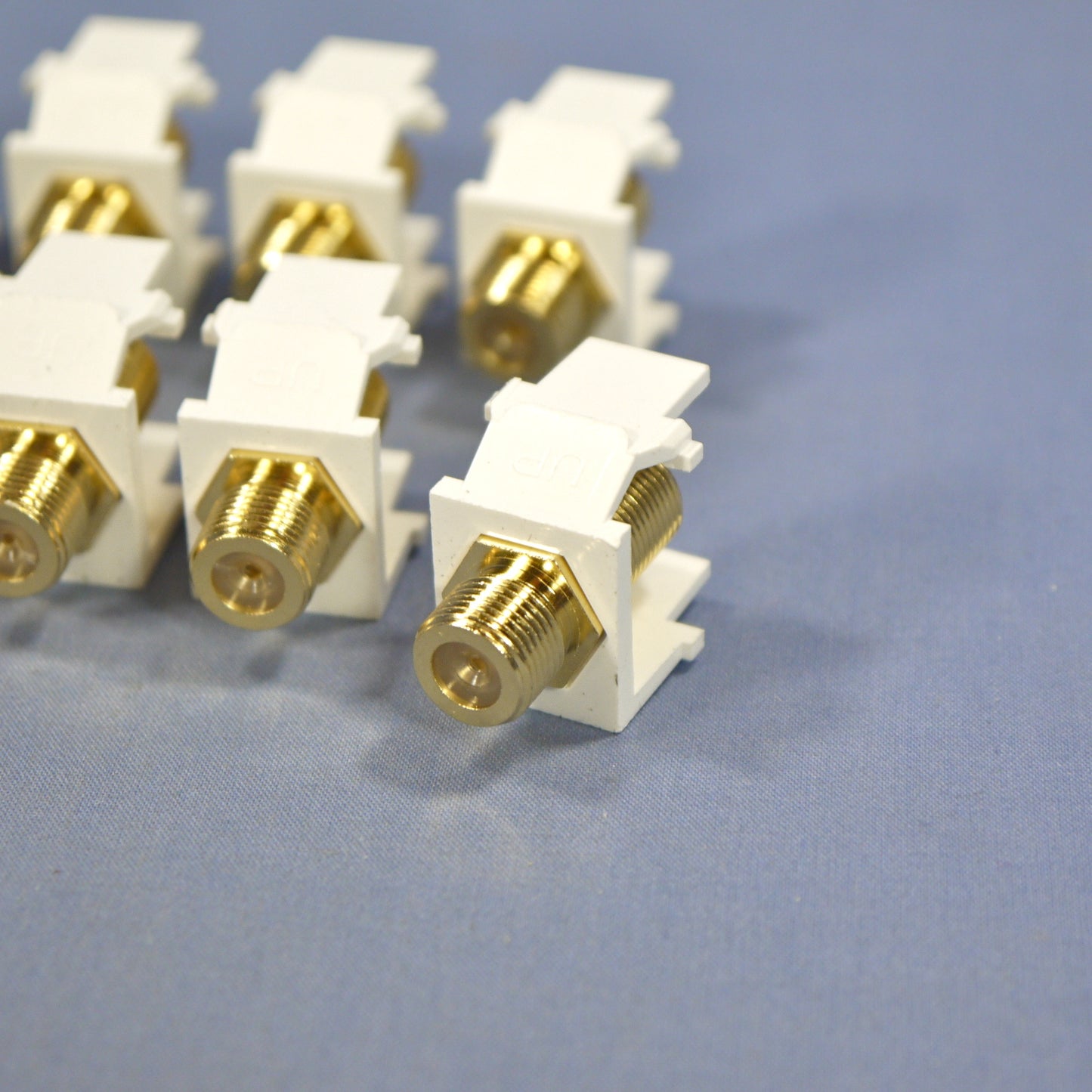 10 Leviton White Quickport Gold F-Type Coaxial Cable Connector Jack Coax 40831-W