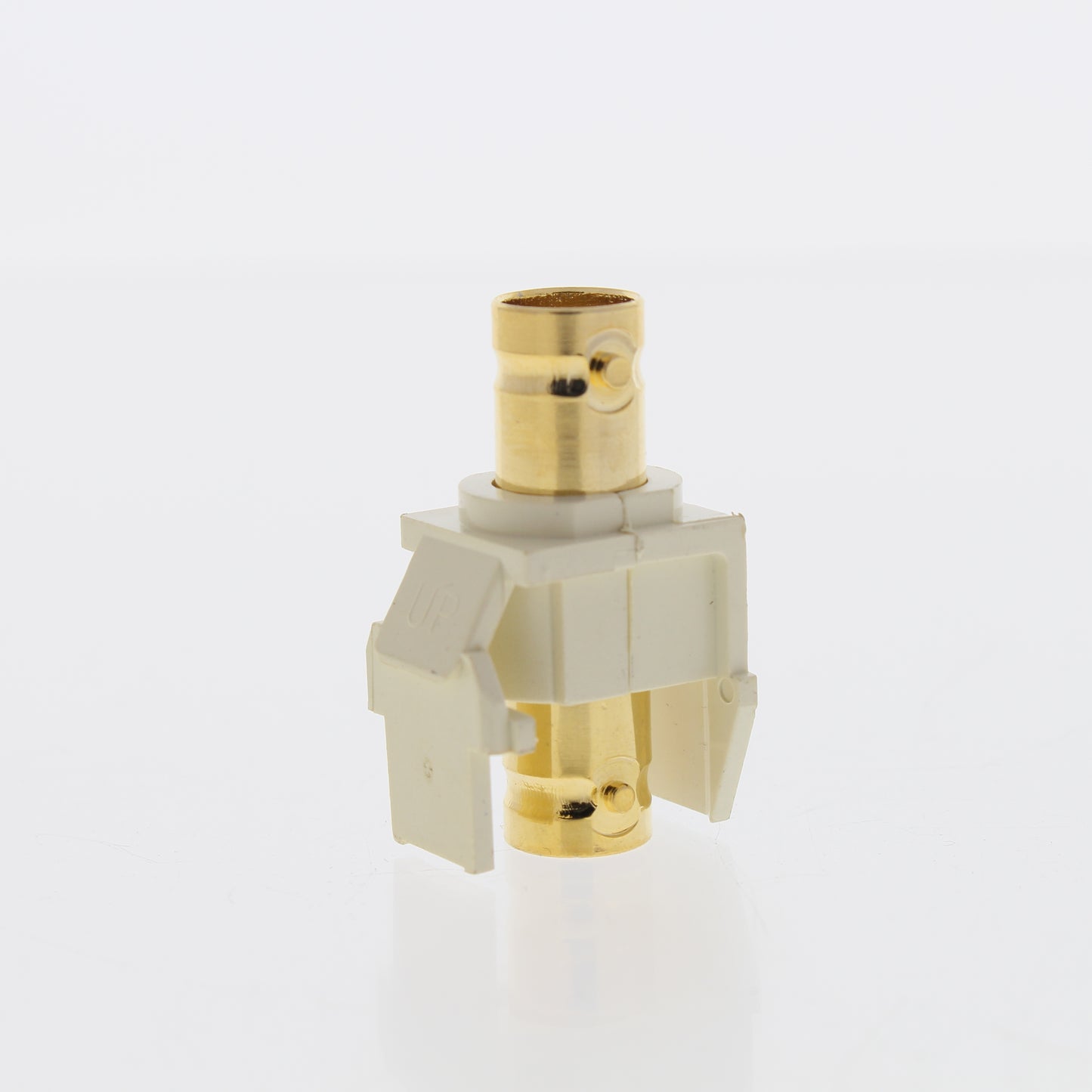 Leviton 40832-AR Almond Gold-Plated Quickport Feedthrough Female BNC 50 Ohm Jack