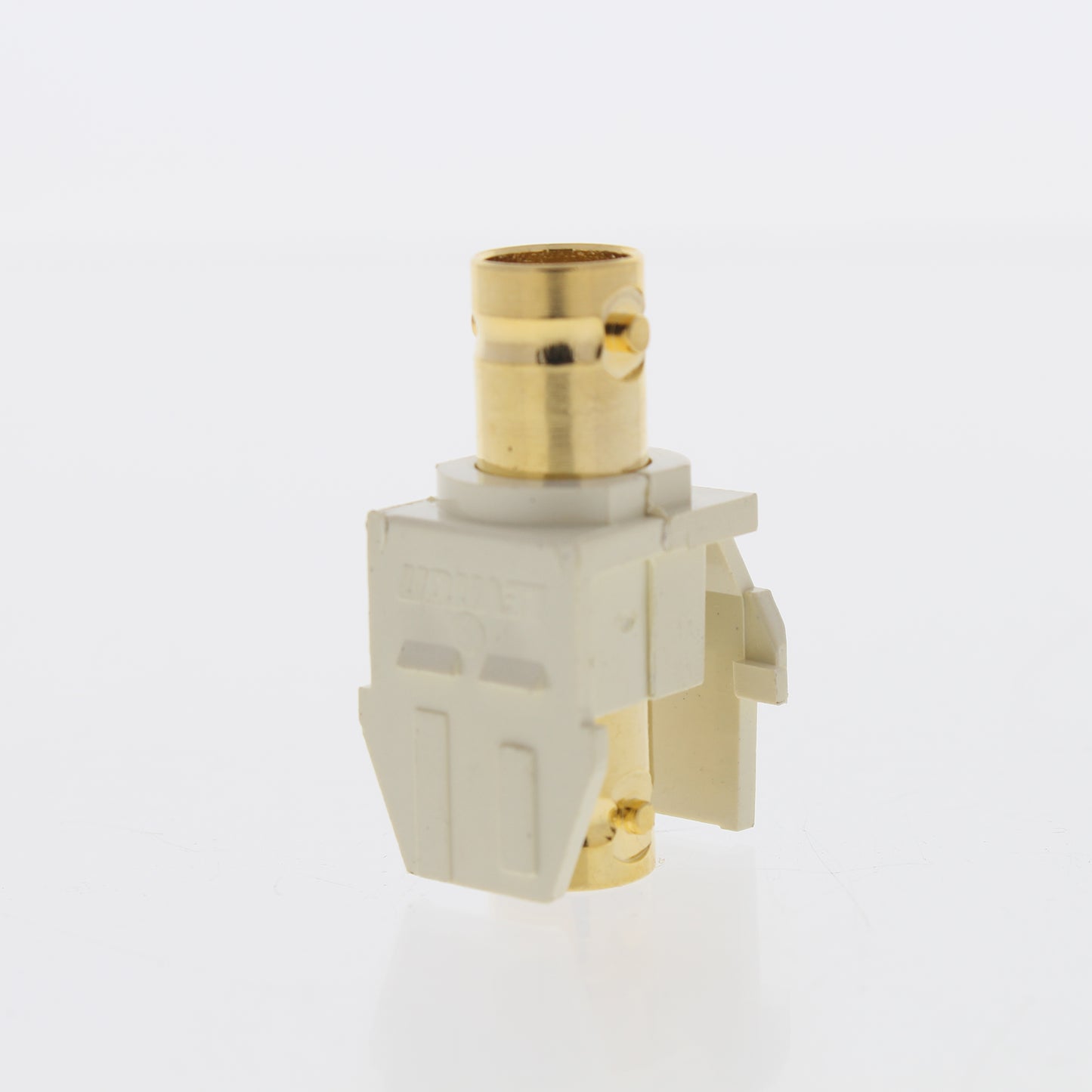Leviton 40832-AR Almond Gold-Plated Quickport Feedthrough Female BNC 50 Ohm Jack