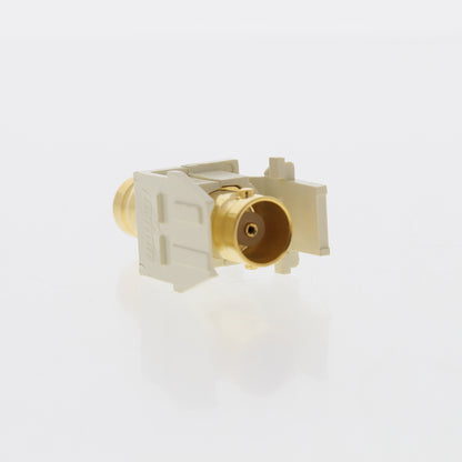 Leviton 40832-AR Almond Gold-Plated Quickport Feedthrough Female BNC 50 Ohm Jack
