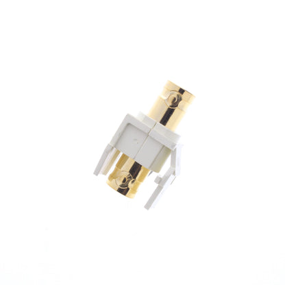 Leviton 40832-BA Almond Gold-Plated Quickport Feedthrough Female BNC 50 Ohm Jack