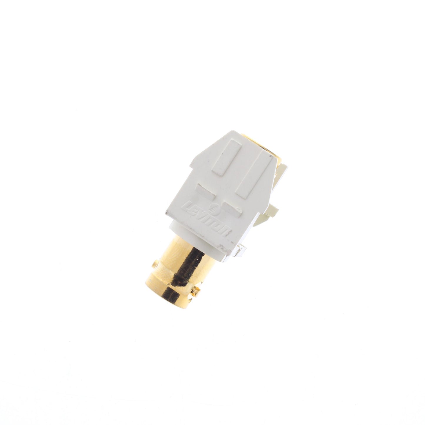 Leviton 40832-BA Almond Gold-Plated Quickport Feedthrough Female BNC 50 Ohm Jack