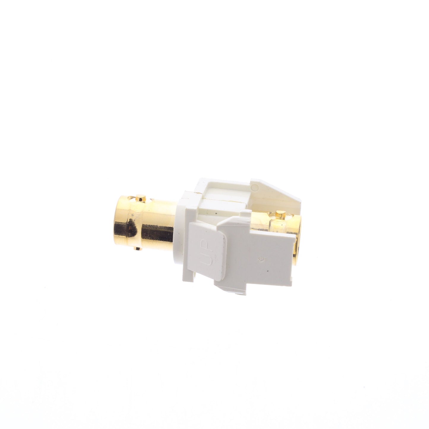 Leviton 40832-BA Almond Gold-Plated Quickport Feedthrough Female BNC 50 Ohm Jack